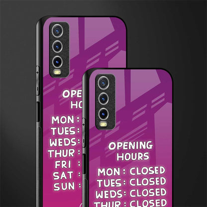 opening hours pink edition glass case for vivo y12s image-2