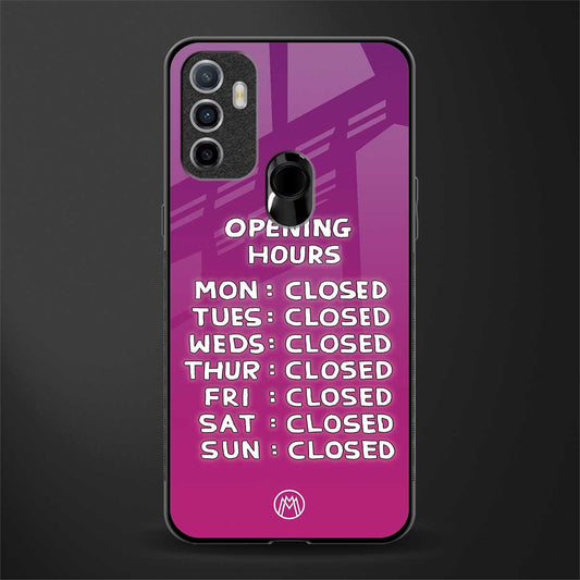 opening hours pink edition glass case for oppo a53 image