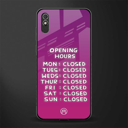opening hours pink edition glass case for redmi 9a sport image
