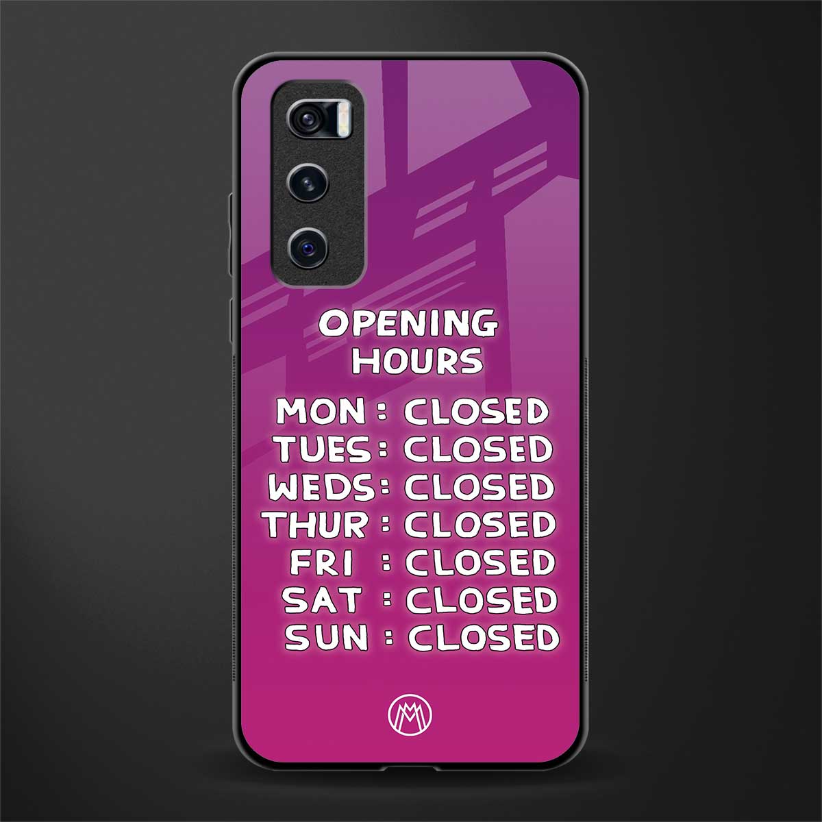 opening hours pink edition glass case for vivo v20 se image