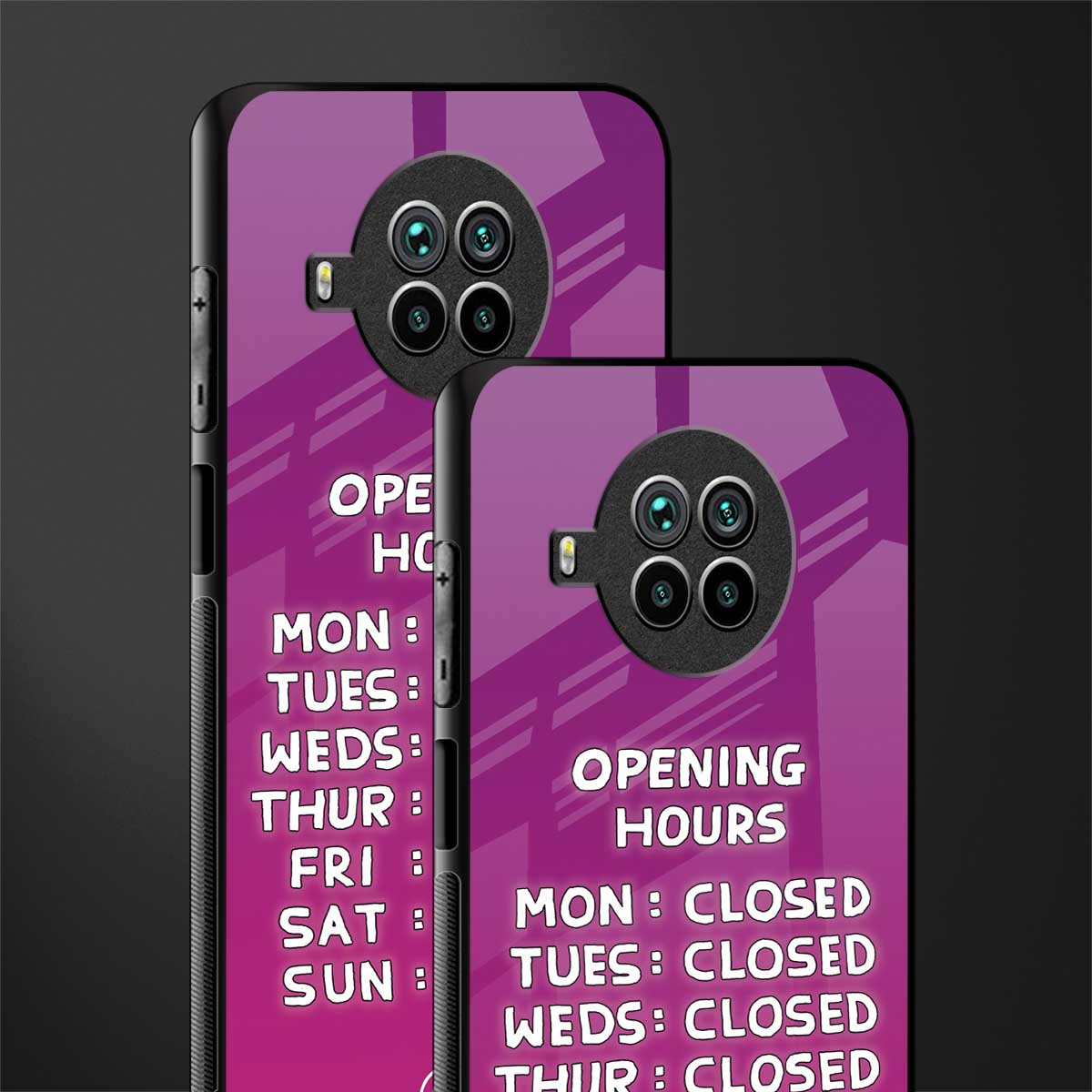 opening hours pink edition glass case for mi 10i image-2