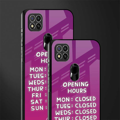 opening hours pink edition glass case for redmi 9 image-2