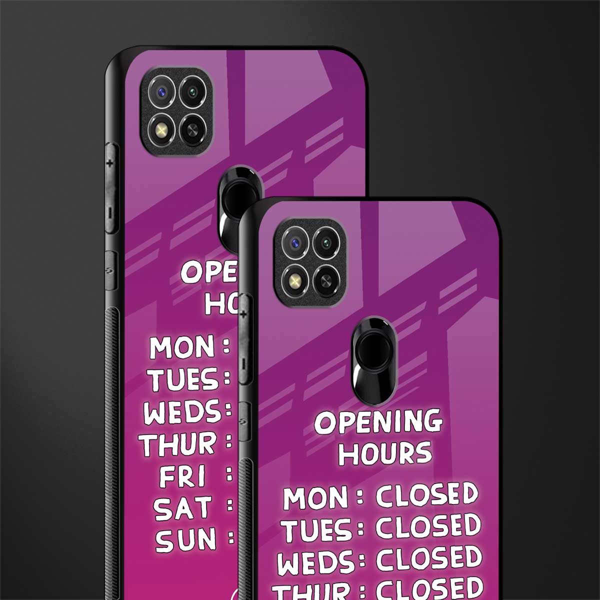 opening hours pink edition glass case for redmi 9c image-2