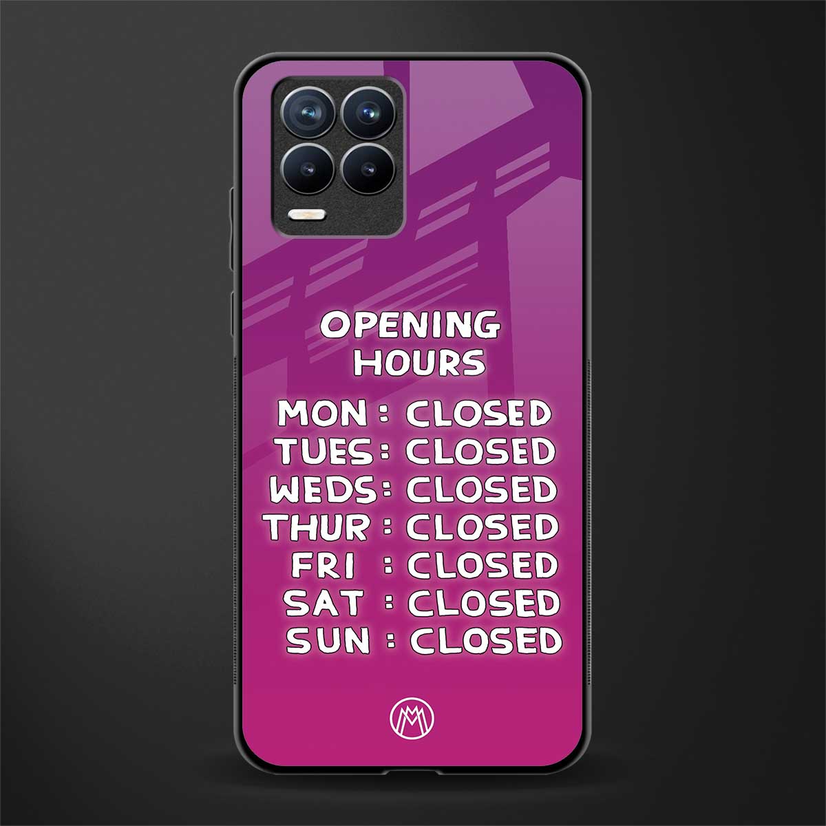 opening hours pink edition glass case for realme 8 pro image