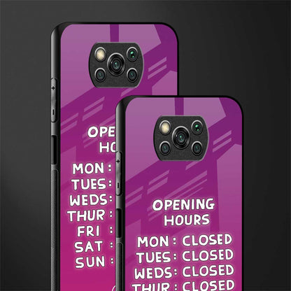 opening hours pink edition glass case for poco x3 image-2