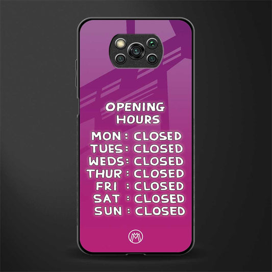 opening hours pink edition glass case for poco x3 pro image