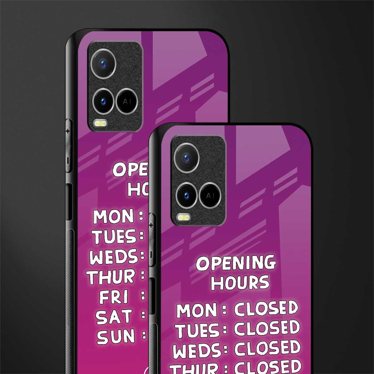 opening hours pink edition glass case for vivo y21s image-2