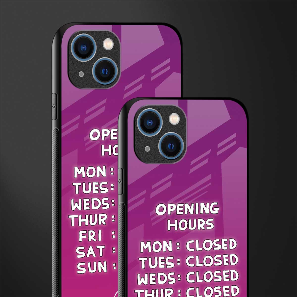 opening hours pink edition glass case for iphone 13 image-2