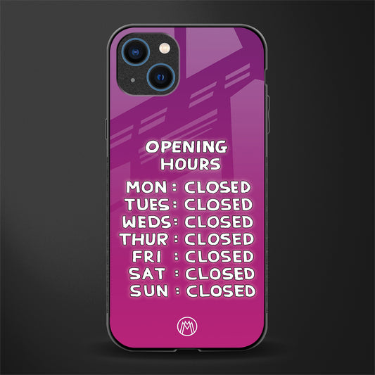 opening hours pink edition glass case for iphone 14 plus image