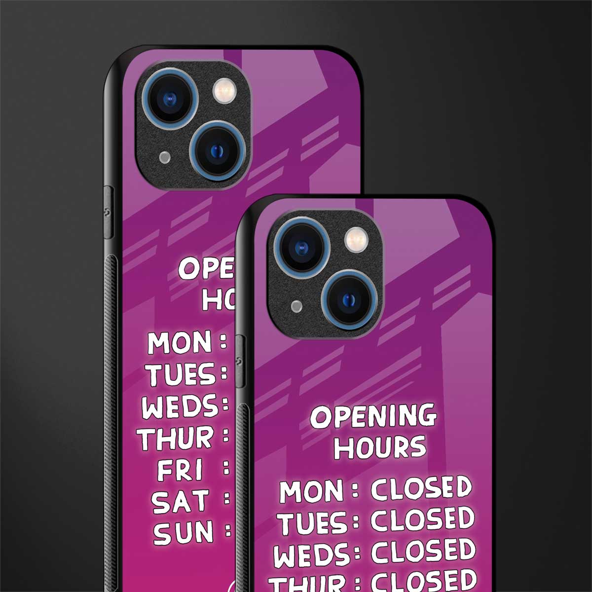 opening hours pink edition glass case for iphone 13 mini image-2