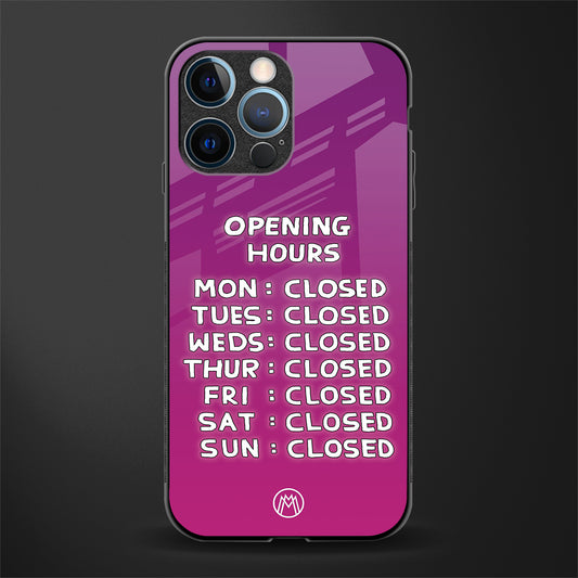 opening hours pink edition glass case for iphone 12 pro image