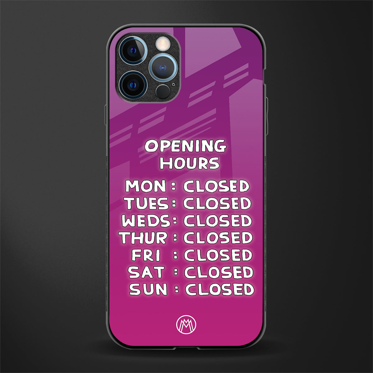 opening hours pink edition glass case for iphone 12 pro max image