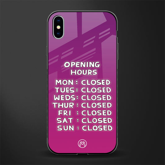 opening hours pink edition glass case for iphone xs max image
