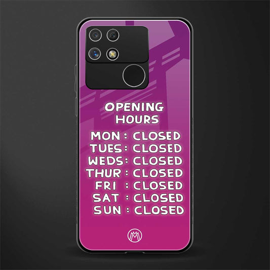 opening hours pink edition back phone cover | glass case for realme narzo 50a