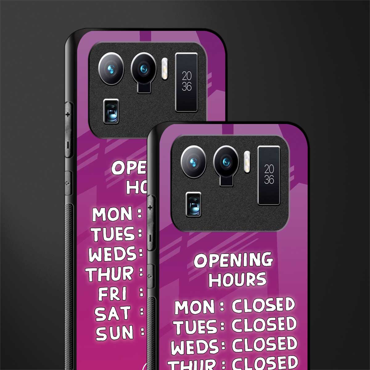 opening hours pink edition glass case for mi 11 ultra 5g image-2