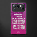 opening hours pink edition glass case for mi 11 ultra 5g image