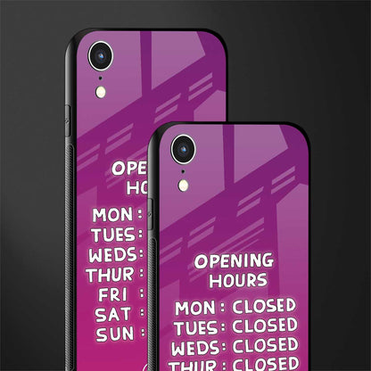 opening hours pink edition glass case for iphone xr image-2