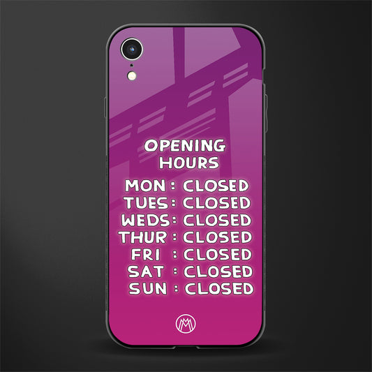 opening hours pink edition glass case for iphone xr image