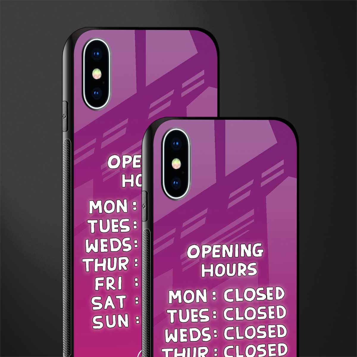 opening hours pink edition glass case for iphone xs image-2