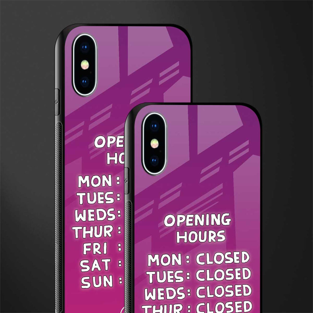 opening hours pink edition glass case for iphone x image-2