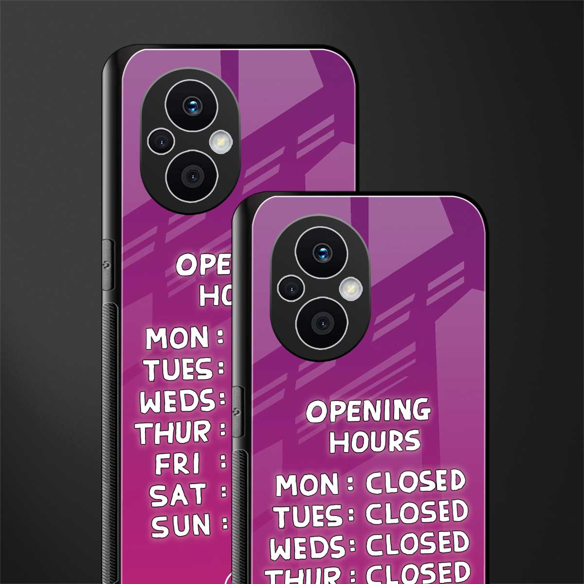 opening hours pink edition back phone cover | glass case for oppo f21 pro 5g