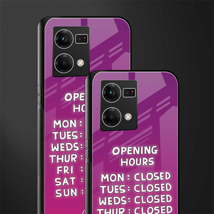 opening hours pink edition back phone cover | glass case for oppo f21 pro 4g