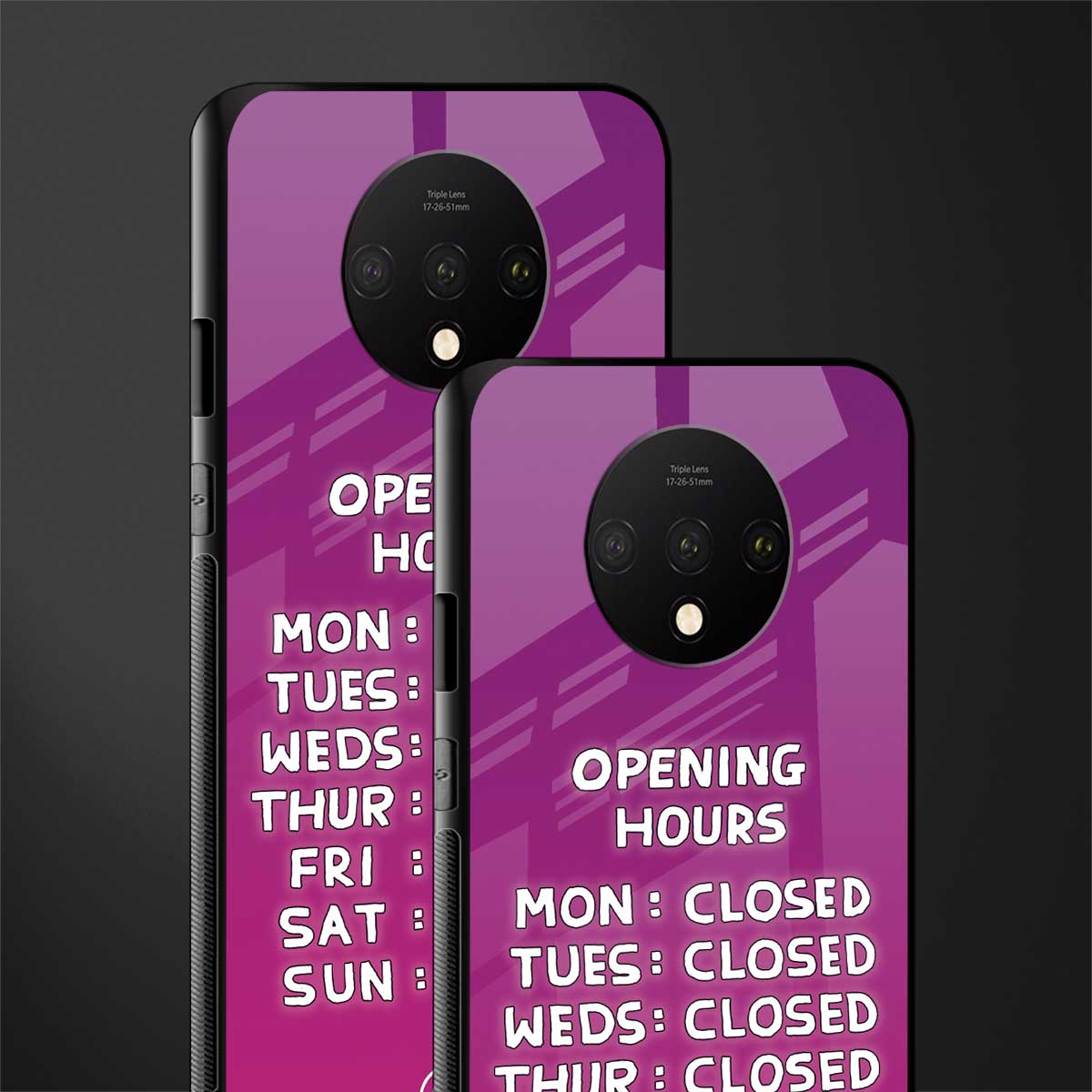 opening hours pink edition glass case for oneplus 7t image-2