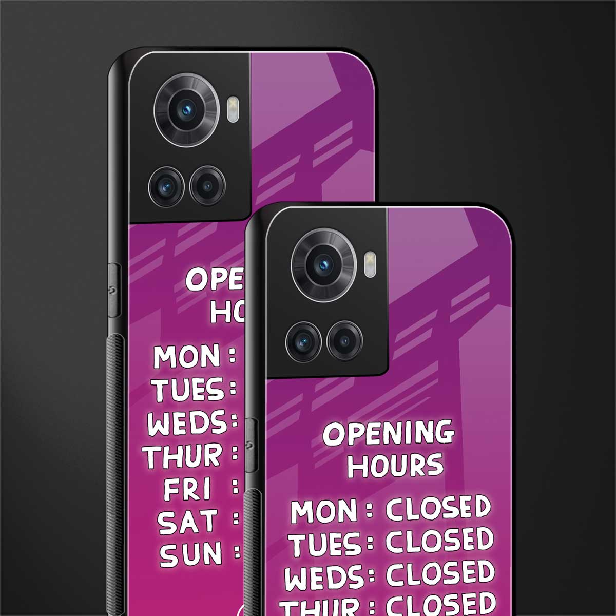 opening hours pink edition back phone cover | glass case for oneplus 10r 5g