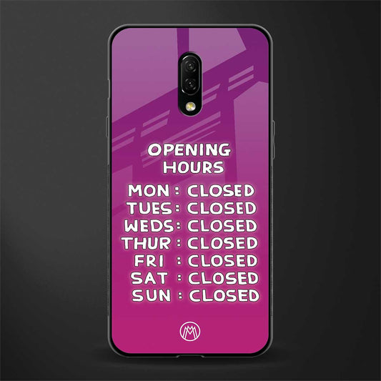 opening hours pink edition glass case for oneplus 7 image