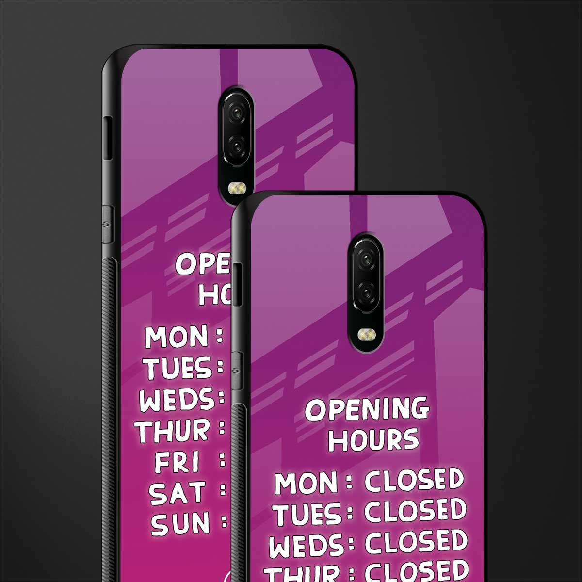 opening hours pink edition glass case for oneplus 6t image-2