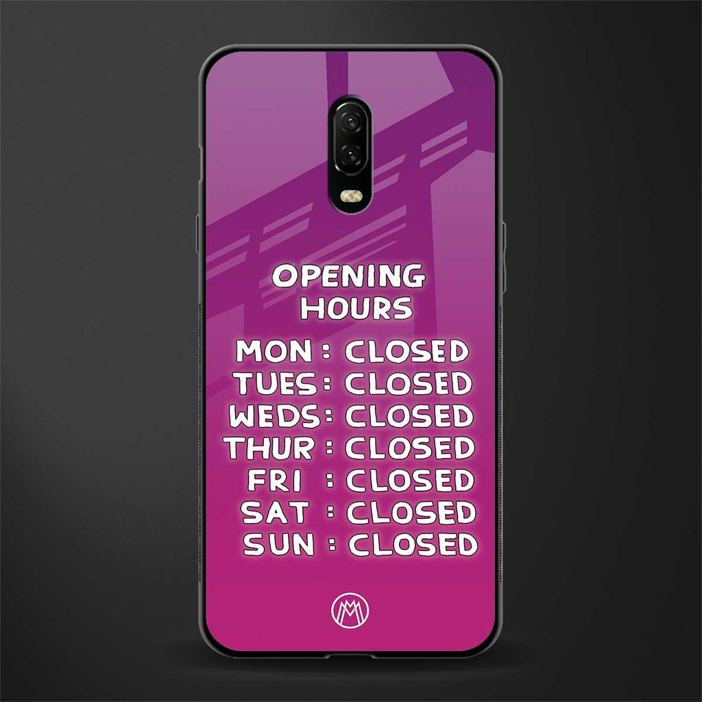opening hours pink edition glass case for oneplus 6t image