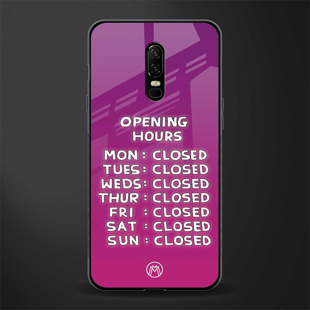 opening hours pink edition glass case for oneplus 6 image
