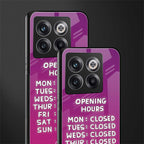 opening hours pink edition back phone cover | glass case for oneplus 10t