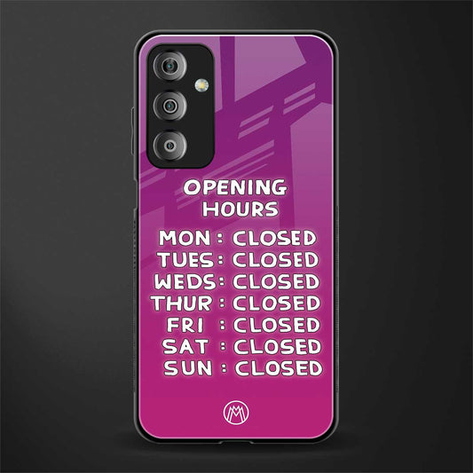 opening hours pink edition back phone cover | glass case for samsung galaxy f23 5g