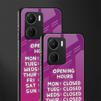 opening hours pink edition back phone cover | glass case for vivo y16