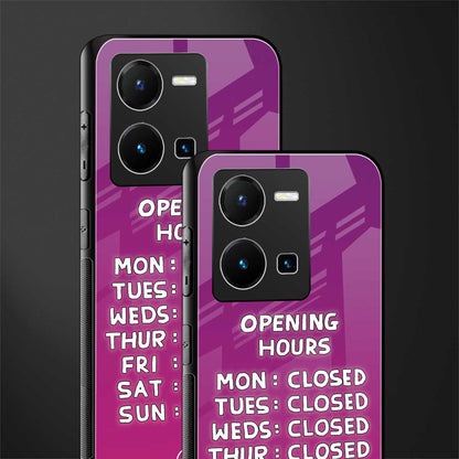 opening hours pink edition back phone cover | glass case for vivo y35 4g