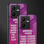 opening hours pink edition back phone cover | glass case for vivo y22