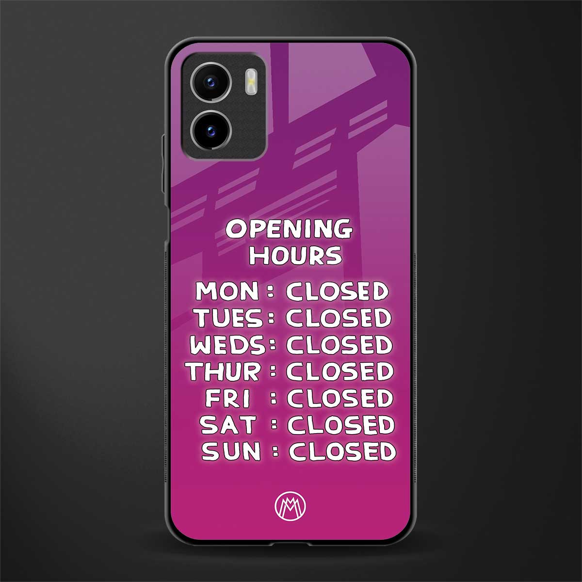 opening hours pink edition back phone cover | glass case for vivo y72
