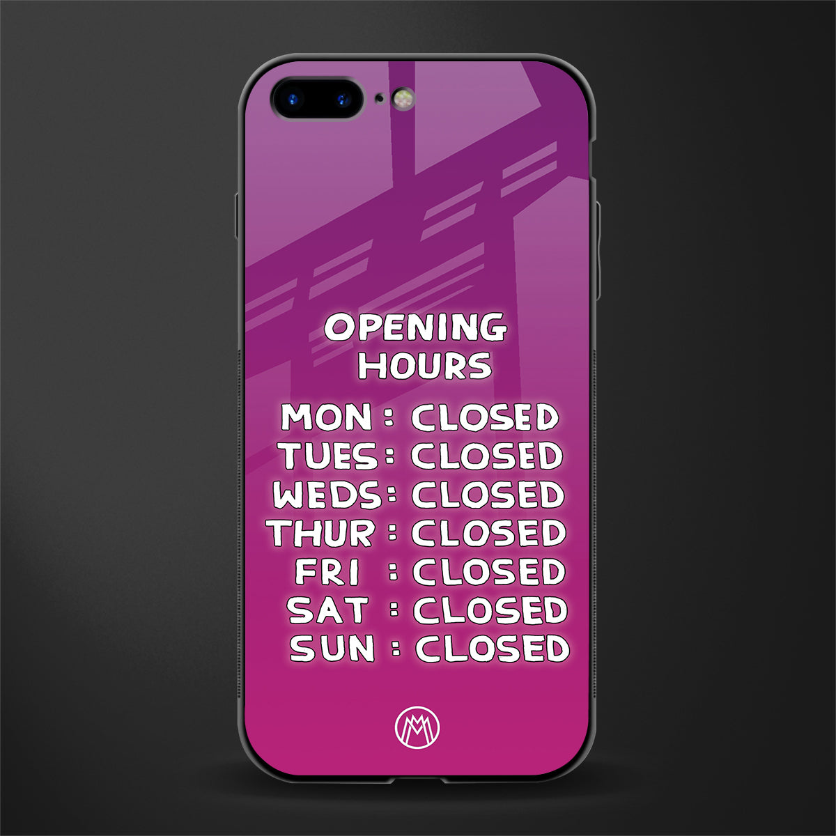 opening hours pink edition glass case for iphone 8 plus image
