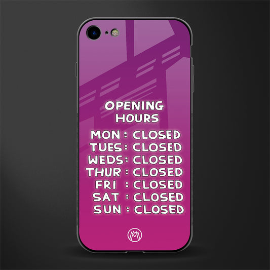 opening hours pink edition glass case for iphone 7 image