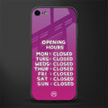 opening hours pink edition glass case for iphone se 2020 image