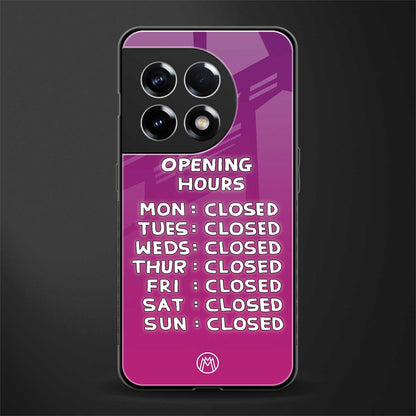 opening hours pink edition back phone cover | glass case for oneplus 11r