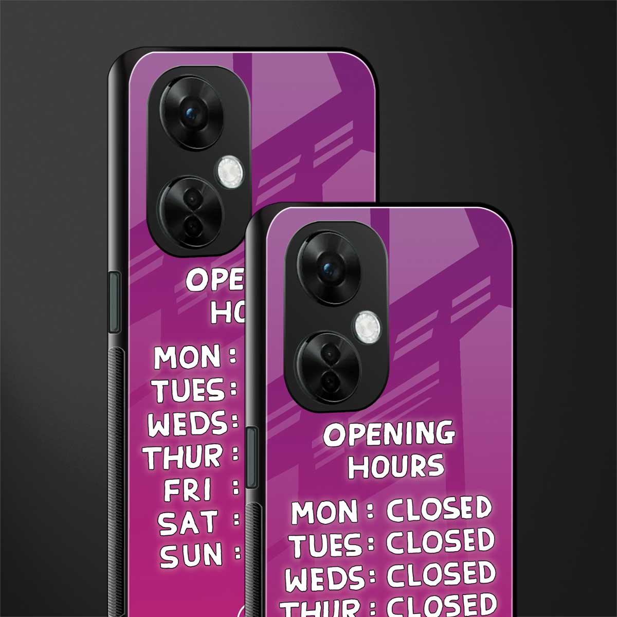 opening hours pink edition back phone cover | glass case for oneplus nord ce 3 lite