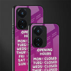 opening hours pink edition back phone cover | glass case for vivo t1 44w 4g