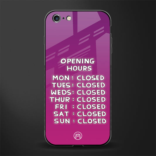 opening hours pink edition glass case for iphone 6 image