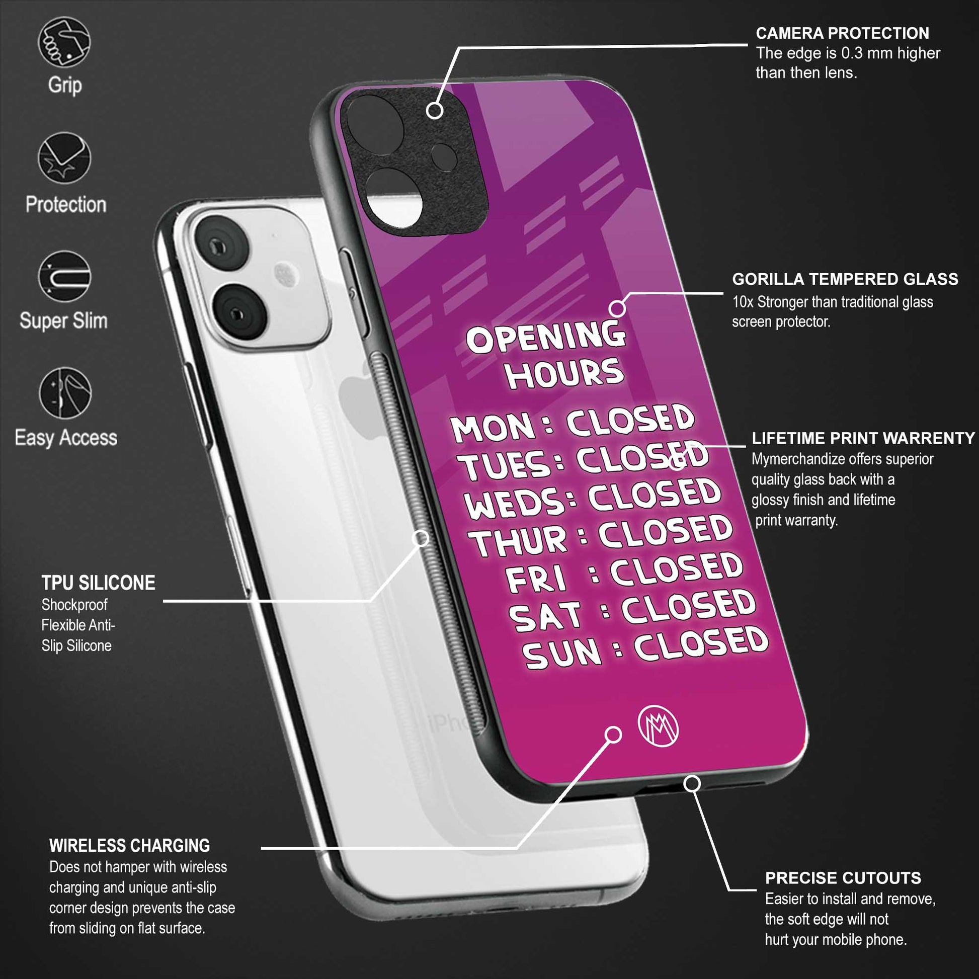 opening hours pink edition back phone cover | glass case for redmi note 11 pro plus 4g/5g