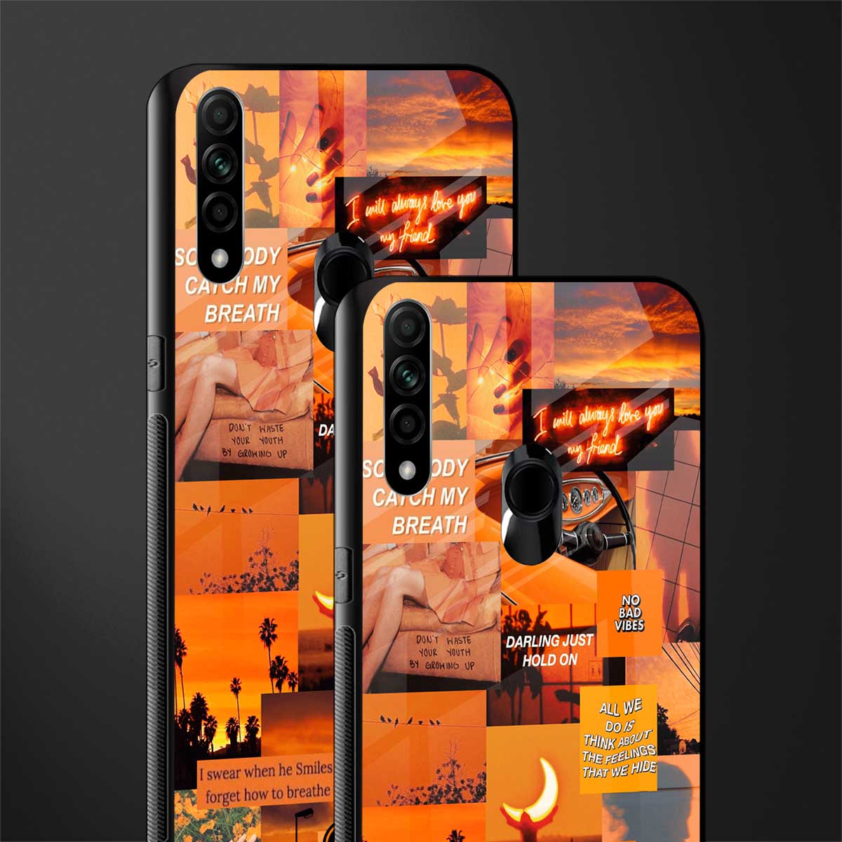 orange aesthetic glass case for oppo a31 image-2