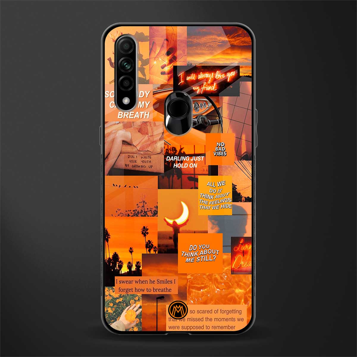 orange aesthetic glass case for oppo a31 image