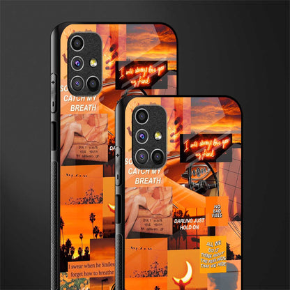 orange aesthetic glass case for samsung galaxy m51 image-2