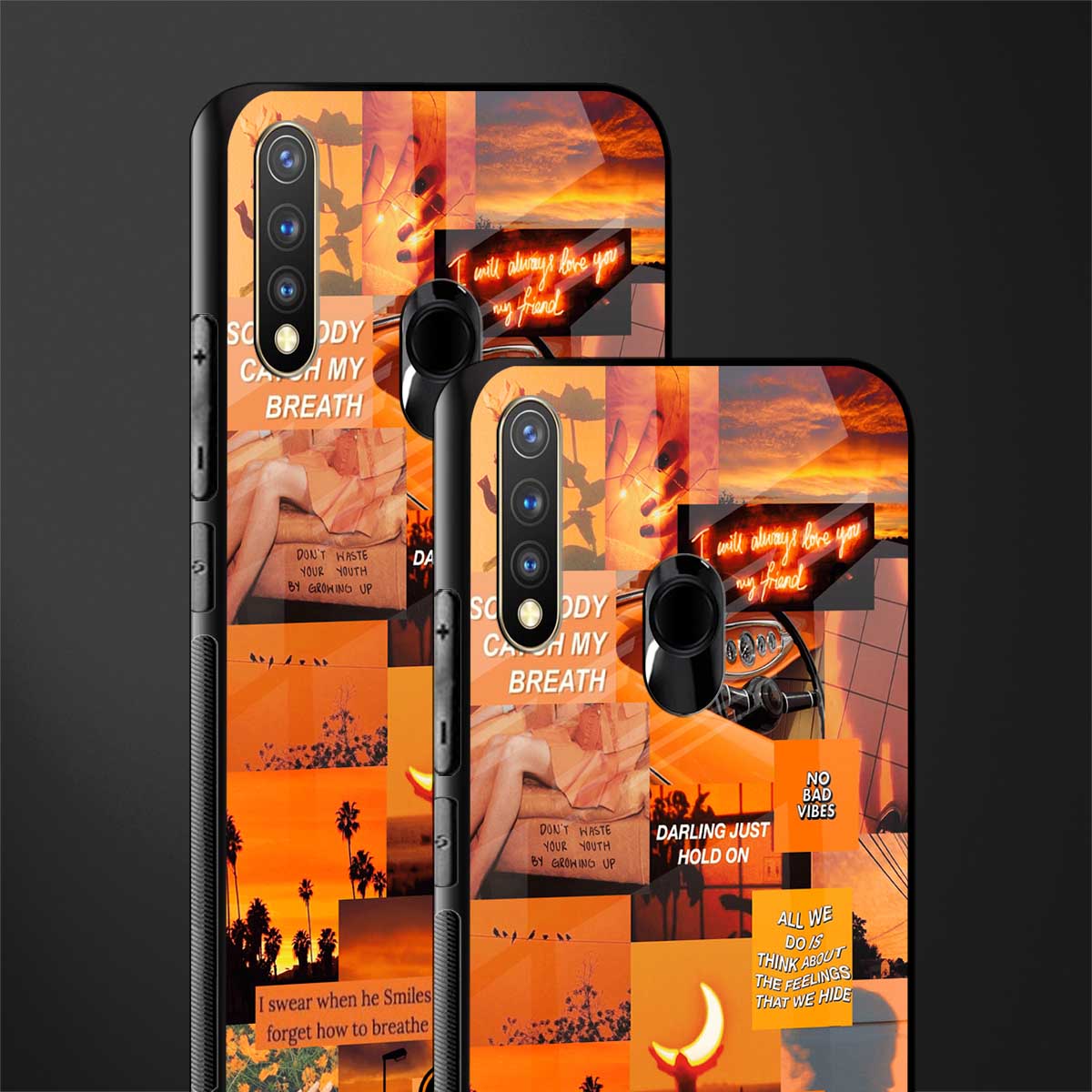 orange aesthetic glass case for vivo u20 image-2